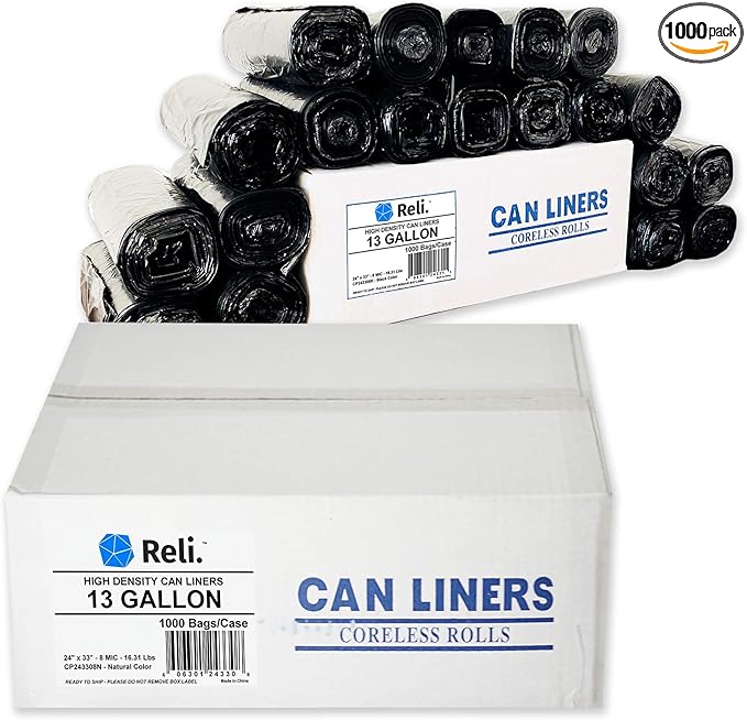 Reli. 13 Gal Trash Bags (1000 Bags) &amp 13 Gal Trash Bags (1000 Bags)