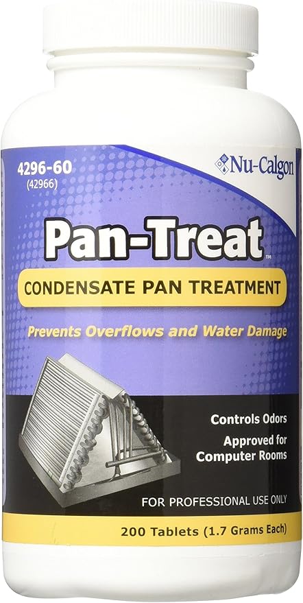 Nu-Calgon Pan-Treat Scum Remover (200 Tablets) and Evap Foam No Rinse Evaporator Coil Cleaner