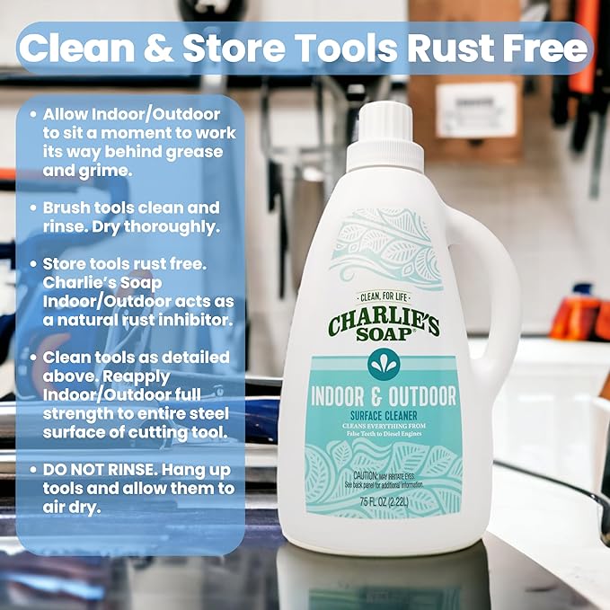 Charlie's Soap Indoor &amp Outdoor Surface Cleaner Refill (75 Fl. Oz.) Biodegradable Natural Outdoor Cleaning Spray – Safe for Indoor Use (1 Pack)