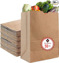 Heavy Duty 57 Lb Large Brown Paper Bag – 50 Count Eco-Friendly Shopping Bags Great for Grocery Retail and More – Strong Durable and Reusable