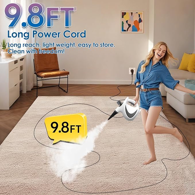 Handheld Steam Cleaner with 14-Piece Accessory Set Steam Cleaner for Home Use Portable Steamer for Cleaning Car Upholstery Tile Grout Home