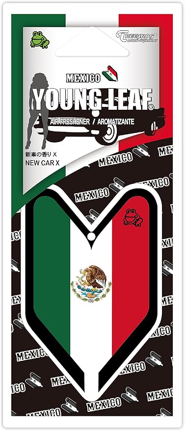 YLNCX05 Japan Tree Frog New Car X Scent Mexico Flag JDM Hanging Air Freshener 1 Box 24 Piece