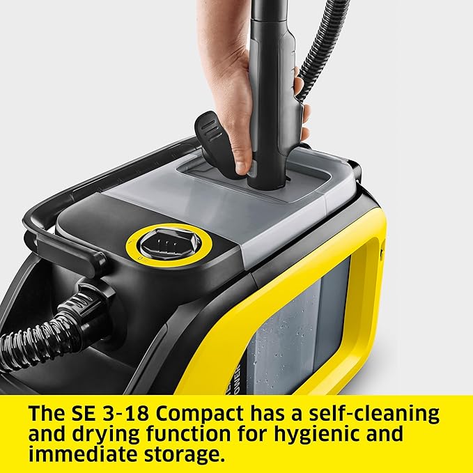 Kärcher SE 3-18 Carpet Extractor Self-Cleaning Function with 5.0 Ah 18 V Battery/Real Time Technology LCD Display Lithium-Ion Cells + Fast Charger