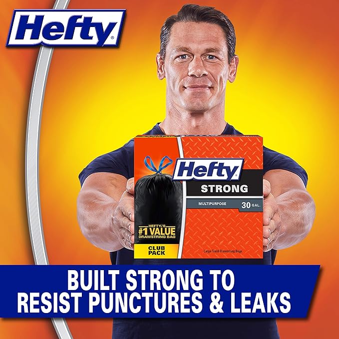 Hefty Strong Large Trash Bags 30 Gallon 74 Count (Pack of 3) 222 Total