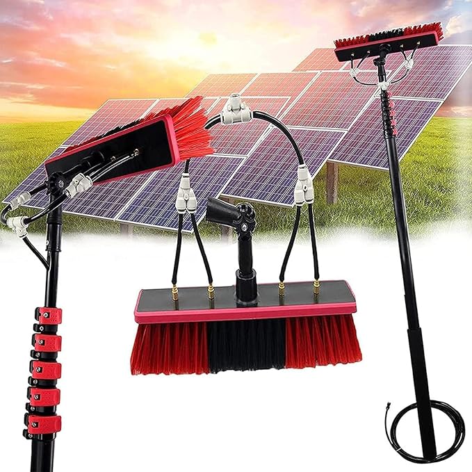 3.6-10.8m Water Fed Telescopic BrushWindow Cleaning PoleWindow Squeegee Window Cleaning Kit WindowExtendable Long Reach Cleaning Tool