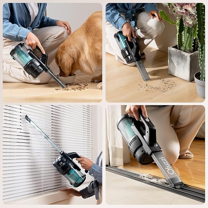 Ofuzzi H9 Pro Handheld Vacuum Cleaner Extra-Long Crevice Tool 40AW/13kPa Surging Suction LED- Display&ampLight Up to 30 Mins Runtime Portable Vacuum for Home Cleaning Black