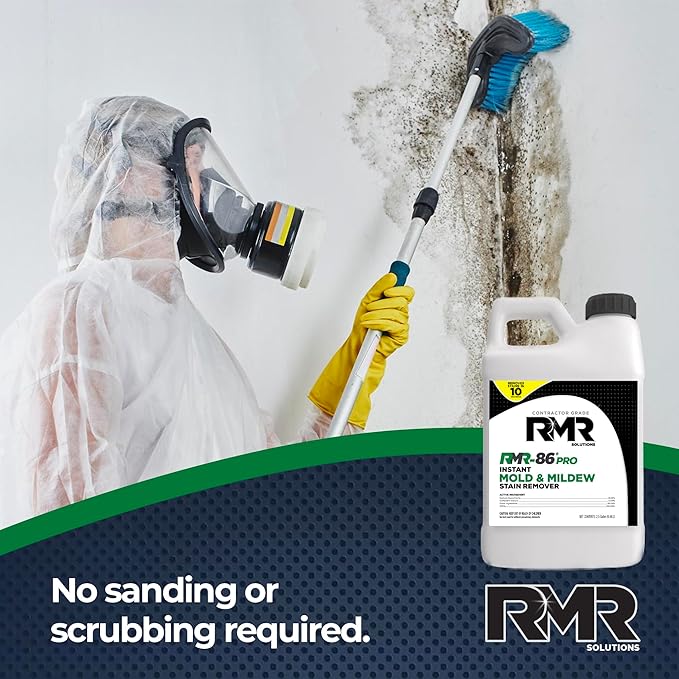 RMR-86 Pro Instant Mold Stain &amp Mildew Stain Remover - Contractor Grade Cleaning Solution Professional Quality Formula Odor Removal 2.5 Gallon 2 Pack