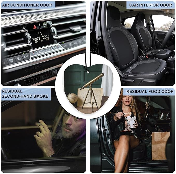 5PCS Car Air Freshener Hanging Personalized Double Sided Telescope Globe Car Fresheners Long Lasting New Cars Scents Cute Automotive Freshies for Closets Drawers (tea)