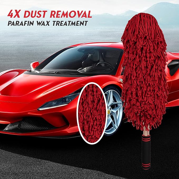 Car Duster Exterior Scratch FreeSoft Car Brush Kit for TruckSUVRV and MotorcycleWax Cotton HairDusters with Extendable HandleDuster for CleaningDust Pollen RemovingNo Lint