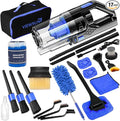 Viewsun Car Cleaning Kit Car Interior Detailing Kit with High Power Handheld Vacuum Cordless Rechargeable Detailing Brush Set Windshield Cleaner Complete Auto Accessories for Men Women Gift