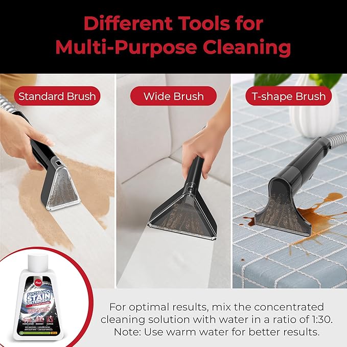 Rosewill Multi-Purpose Portable Carpet and Upholstery Cleaner Powerful Suction 18 KPa Spot Cleaner 600W Motor Car and Auto Detailer Stain/Spot Remover Versatile Use: Carpet Sofa Pet Hair