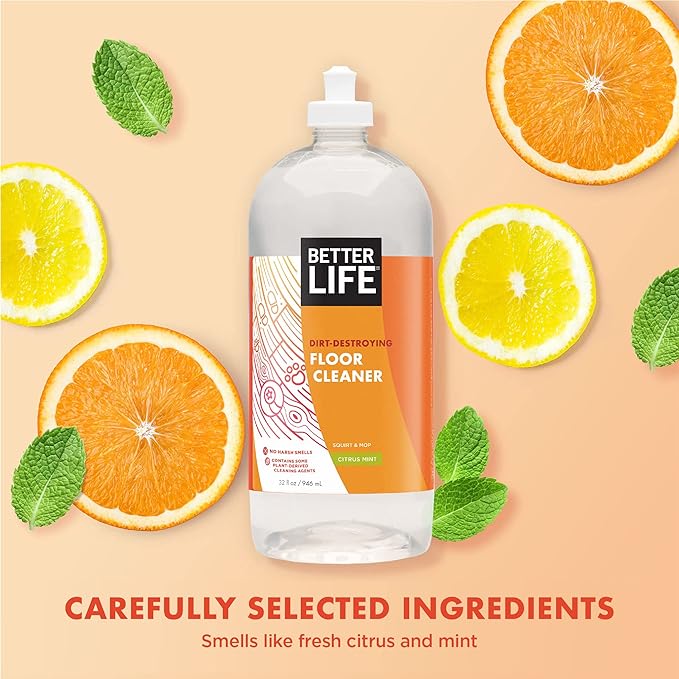 Better Life All Purpose Cleaner Unscented 32 Oz Pack of 2 + Floor Cleaner Citrus Mint 32 Oz Pack of 2