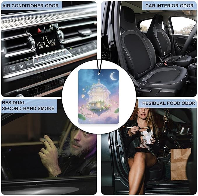 5PCS Car Air Freshener Hanging Personalized Double Sided Starry Vines Car Fresheners Long Lasting New Cars Scents Cute Automotive Freshies for Closets Drawers (tea)