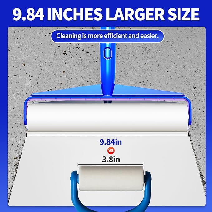 9.84 Large Extra Sticky Lint Roller 58.3 Long Handle Lint Remover with 7 Rollers for Clothes Cat Dog Pet Hair Furniture Couch Carpet FloorPainted Wall Cleaner Mop Dust Cleaning