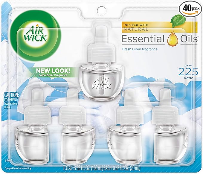 Air Wick Scented Oil Refill Snuggle Fresh Linen 5 refills (Pack of 8)