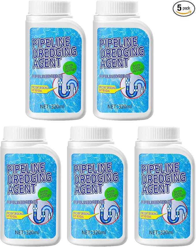 5PC Drain Clog Remover Pipeline Dredging Agent Powerful Quick Cleaning Drain Toilet Cleaner Tool Unclog Toilet Clog And Kitchen Sink Pipe Unblocker Powder