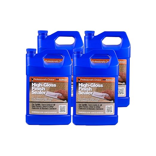 Miracle Sealants High-Gloss Finish Sealer for Tile &amp Stone Water Based Gallon 4 Pack