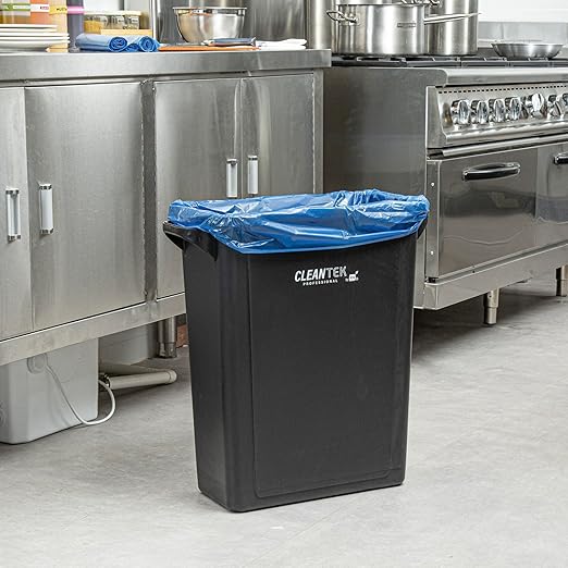 Restaurantware Recycling Trash Bags 250 Count 20-30 Gallon Heavy-Duty Plastic Trash Liners Tear-Resistant Blue Waste Disposal Bags Leak-Proof Star Seal Bottom Bags for Commercial Kitchens