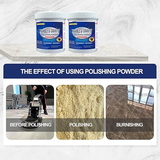 Marble Polishing Powder 2.2LB for Stone Restoration Stone Polish Compound for Marble Granite and Natural Stone Removes Dullness Water Spots and Light Scratches for Countertops Floors Tile
