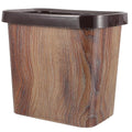 Luxshiny Vintage Wood Grain Bathroom Garbage Container 10l Rectangular Plastic Trash Can with Removable Press Ring for Kitchen Living Room and Toilet Wastebasket