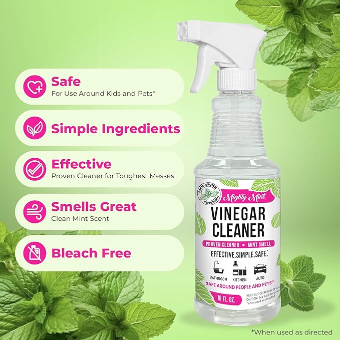 Mighty Mint Vinegar Cleaner All-Purpose Spray Natural Spearmint Scent 16oz - 2 Pack