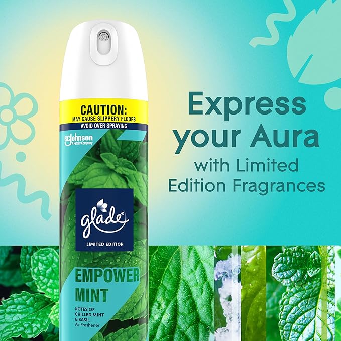 Glade Air Freshener Room Spray Empower Mint 8.3 oz 6 Count