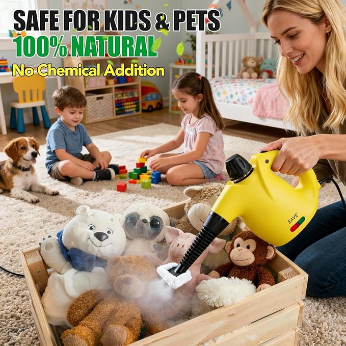 Handheld Steam Cleaner Steamer for Cleaning Portable Upholstery Steamer for Surface Cleaning Hand Steam Cleaner for Furniture Car Detailing Home Kitchen Bathroom Upholstery