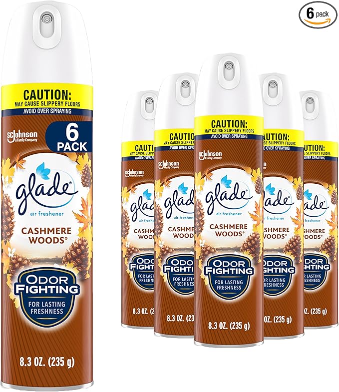 Glade Air Freshener Room Spray Cashmere Woods 8.3 oz 6 Count