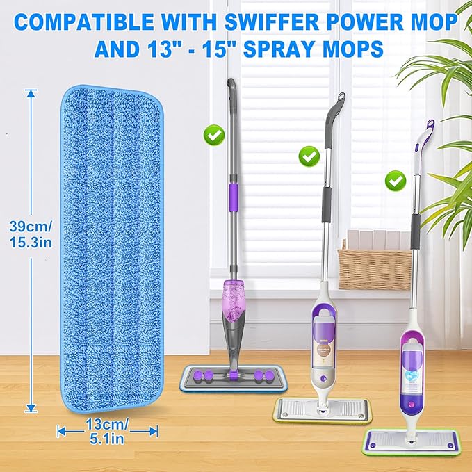 Spray Mop for Hardwood Floor Cleaning with 2 Disposable Refills &amp 5 Reusable Microfiber Pads