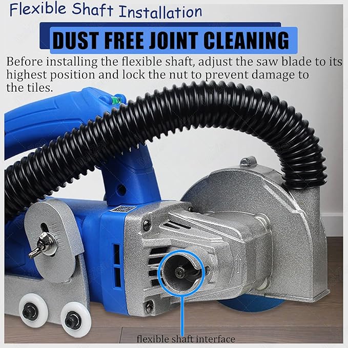 Electric Grout Removal Tool Tile Seam Cleaner 1200W 9000RPM Dust-Free Grout Cleaning &amp Removal Ceramic Porcelain Floor Tile Repair &amp Regrouting StandardconfigurationWithB
