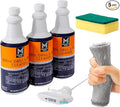 Heavy-Duty Oven Grill &amp Fryer Cleaner Kit – 3 Bottles (32 fl oz Each) + Trigger Sprayer + Microfiber Cloth + Dual-Sided Sponge – Commercial Grade