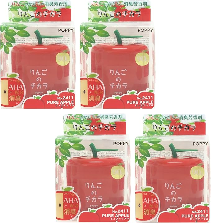 car air freshener 4 Packs Pure Apple Scent in Cute Apple Shape Container Best JDM Japan Car Home Office Air Freshener