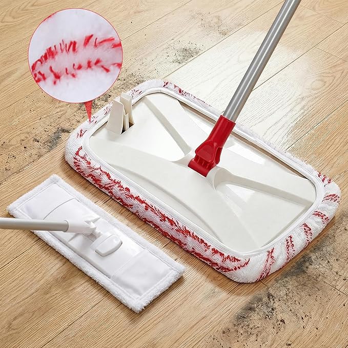 Microfiber Dust Mop for Floor Cleaning with 5 Reusable 16*9 inch Mop Pads Wet and Dry Mop Captures Pet Hair and Dust Suitable for Vinyl Wood Tile Laminate Flooring
