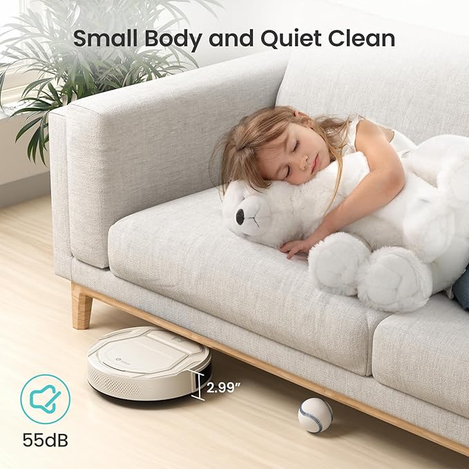 Lefant Robot Vacuum Slim Quiet 3 Adjustable Strong Suction Levels Robot Vacuum Cleaner Ideal for Pet Hair Hard Floor and Daily Cleaning WiFi/App/Alexa/iWatch Control M210 Pro
