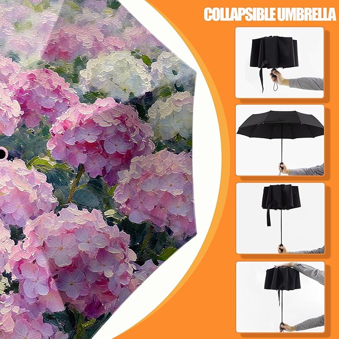 Small Compact Travel Automatic Folding Umbrella for Women Portable Lightweight Rain Wind UV Sun Shade
