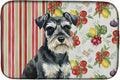 Caroline's Treasures Black &amp Silver Miniature Schnauzer Vegetables Dish Drying Mat Absorbent Dish Drying Mat Pad for Kitchen Counter Dish Drainer Mat for Countertop 14 x 21 Multicolor