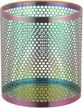 Stainless Steel Trash Can Trash Bin Large Capacity Waste Bin Sturdy Mesh Wastebasket Garbage Container for Kitchen Bedroom Multicolor