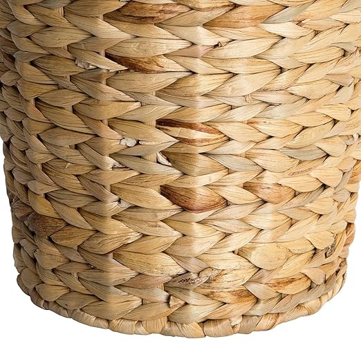Wicker Trash Can Removable Liner 1.8Gallon Wicker Rattan Bathroom Trash Can Large Woven Bin for Office Hyacinth Waste Basket for Home Kitchen