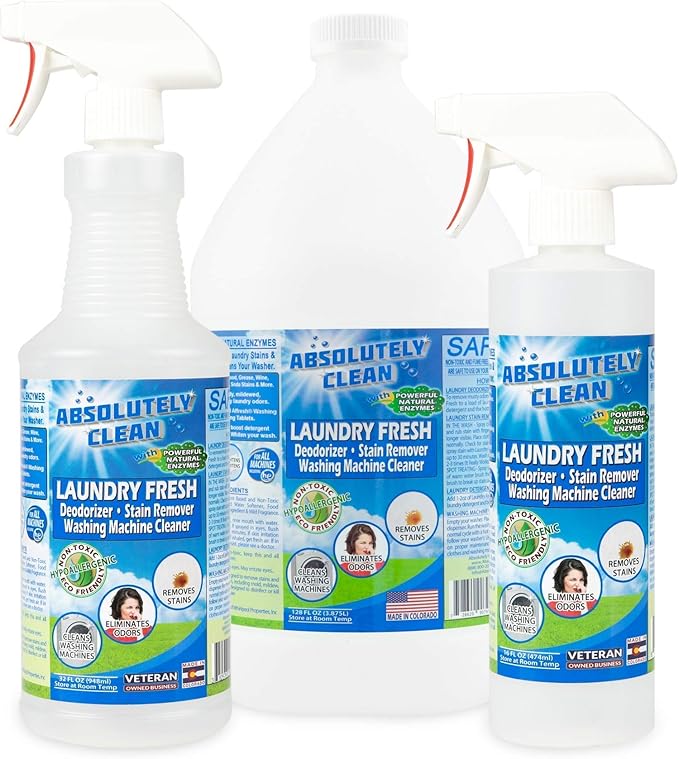 Absolutely Clean Amazing Laundry detergent liquid Stain and Odor Remover Naturally Based Formula (USA Made)