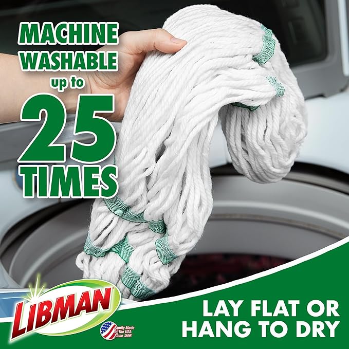 Libman Tornado Mop Refill Direct Replacement Head for Libman Self Wringing Twist Mop Cotton Machine Washable 3 Pack