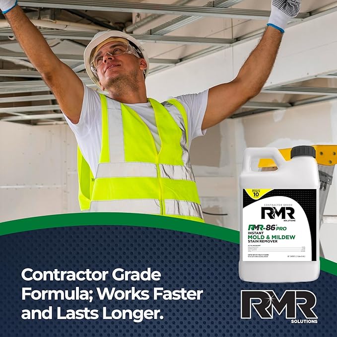RMR-86 Pro Instant Mold Stain &amp Mildew Stain Remover - Contractor Grade Cleaning Solution Professional Quality Formula Odor Removal 2.5 Gallon 2 Pack