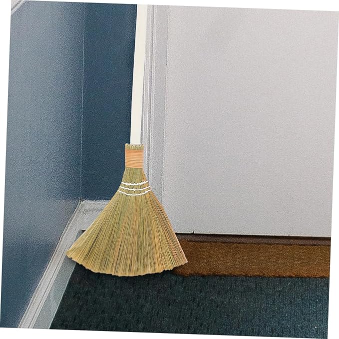 PRETYZOOM 2pcs Elegant Handmade Soft Bristle Broom Removable Handle Small Whisk Broomstick for Living Multipurpose Cleaning Tool