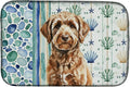 Caroline's Treasures Chocolate Labradoodle Coastal Sea Glass Dish Drying Mat Absorbent Dish Drying Mat Pad for Kitchen Counter Dish Drainer Mat for Countertop 14 x 21 Multicolor