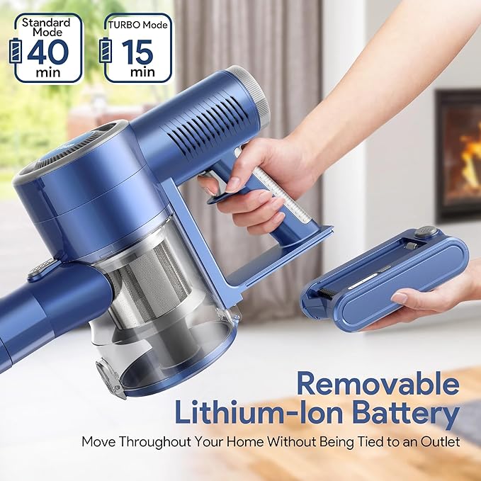Cordless Vacuum Cleaner 35 Kpa Powerful Suction Lightweight Stick Vacuum CleanerGreen LED Lights Reveal Invisible Dust Detachable Battery 6 In 1 Handheld Vacuum For Home Hard Floor Carpet Pet Hair