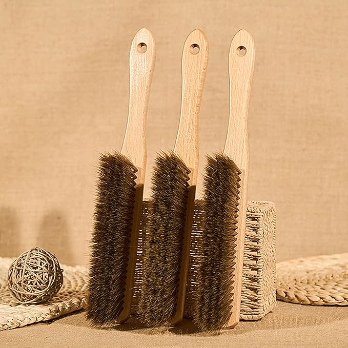 Hand Broom 2 Pcs Wood Drafting Brush Bristles are Neat and Dense Bench Brush Extended Handle for Comfortable Grip