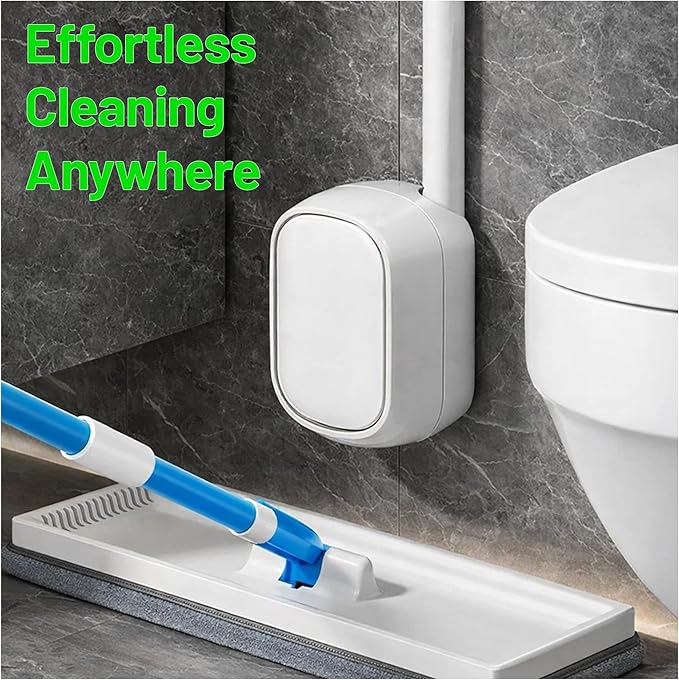 CiLoN Wall-Mounted Disposable Toilet Brush Kit and 30 Fresh Bleach Scrubbing Sponge Pads. Bathroom Space Saving Toilet Wand kit. Toilet Bowl Brush and Holder Set. (Starter Kit + 30 Brush)