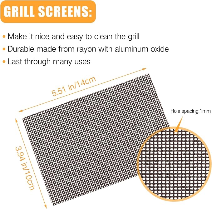 300 Pack Griddle 4x5.5'' Screen Grill Cleaning Screens Pre-treated Abrasive Mesh Pads for Flat Top Stainless Steel Griddle Cleaning Accessories Bundle