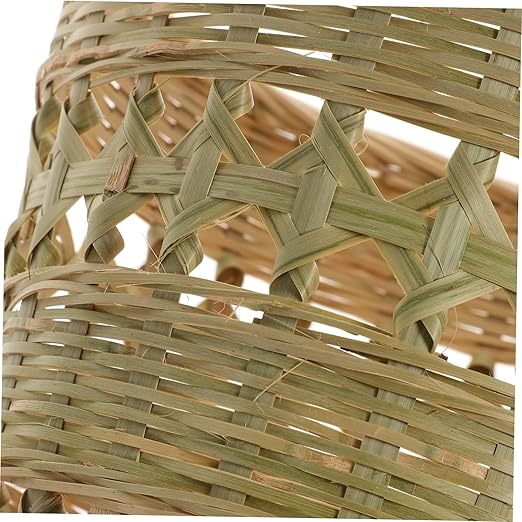 Retro Woven Trash Can Manual Weave Rubbish Container Decorative Wastebasket for Home Storage and Organizing