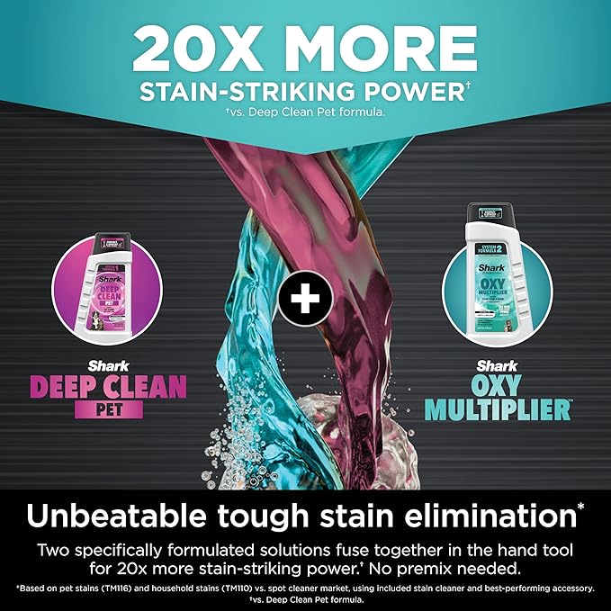 Shark StainStriker HairPro Portable Carpet Upholstery &amp Area Rug Cleaner Stain Hair &amp Odor Remover 3 Tools &amp dual activated Solution Teal PX253BRN