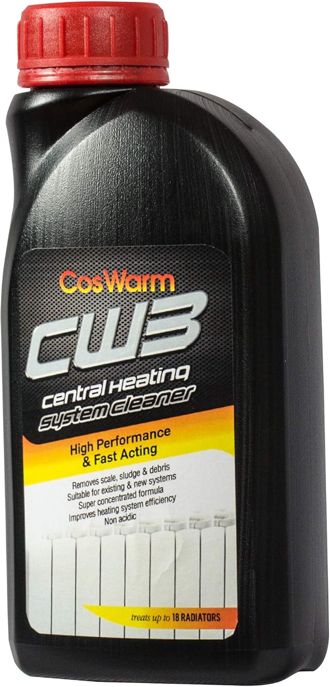 CW3 Central Heating System Cleaner | Treats Up To18 Radiators | Boiler Radiator &amp Pipe System Cleaning &amp Descaling Solution | Cleans &amp Removes Rust Debris Scale Sludge | Underfloor